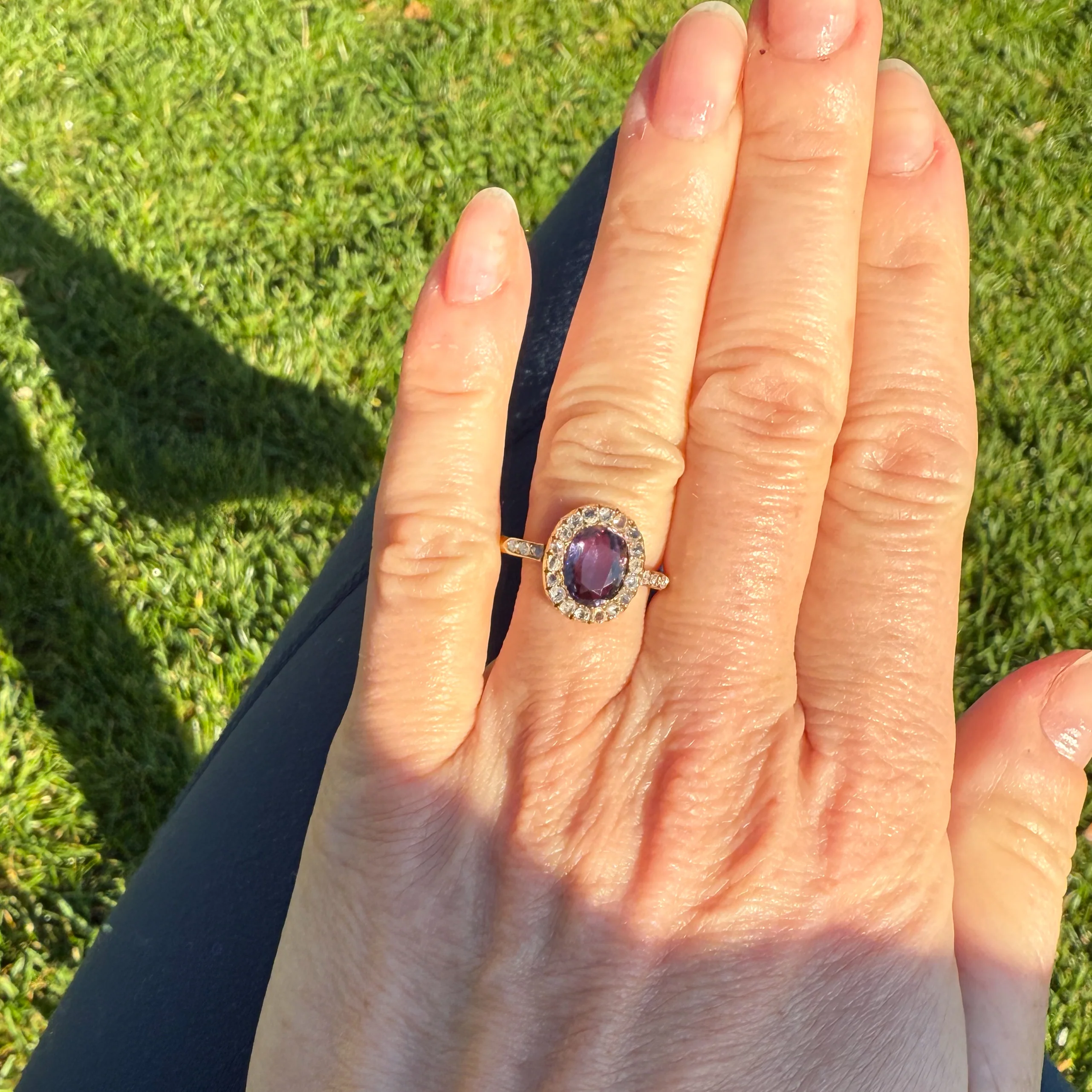 Antique 2.02 Carat Unheated Sapphire & Diamond Ring, circa 1900 - Image 7