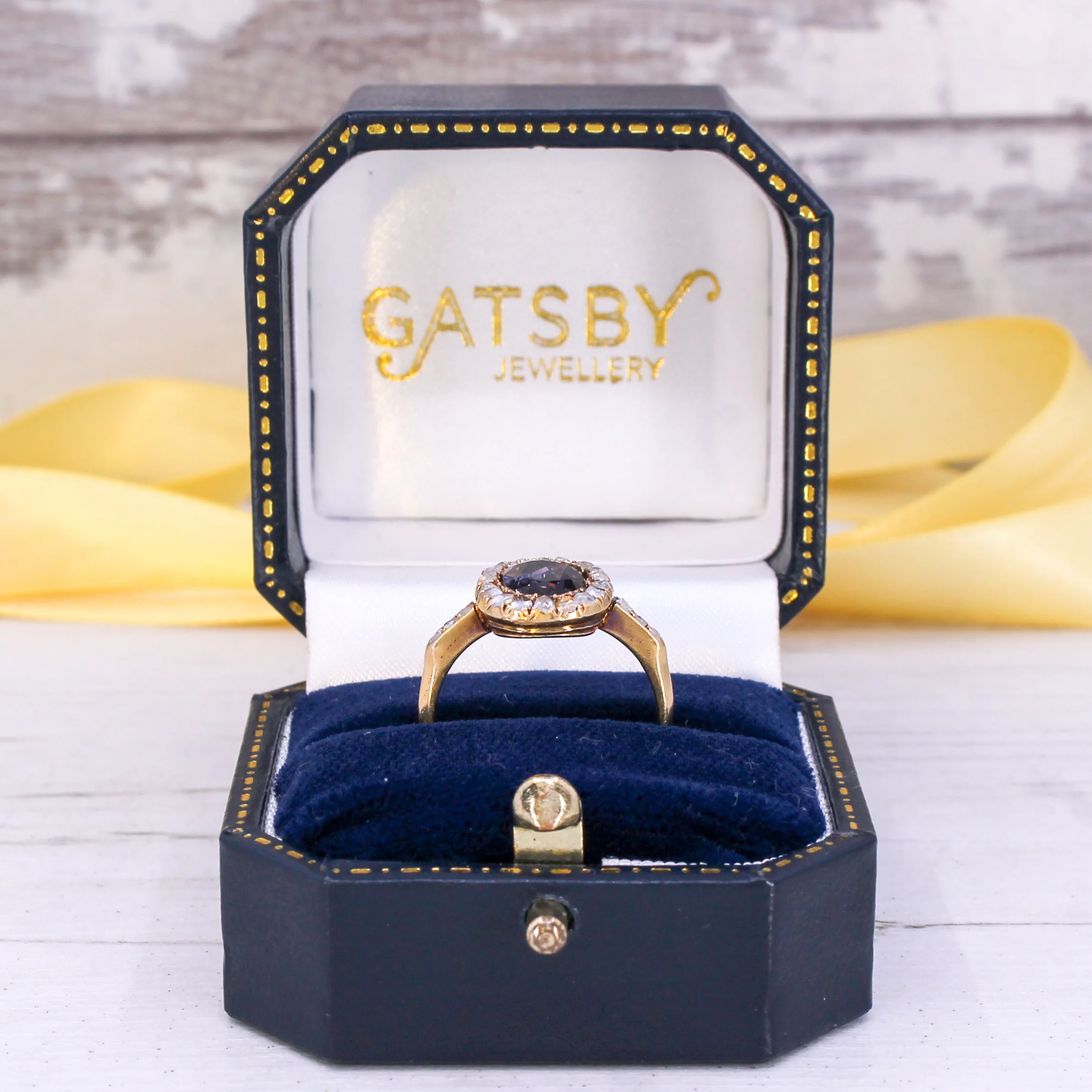 Antique 2.02 Carat Unheated Sapphire & Diamond Ring, circa 1900 - Image 8