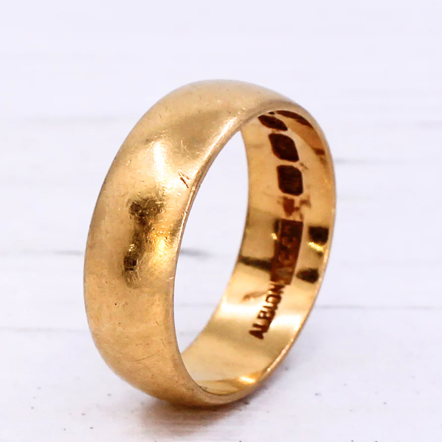Antique 22k Yellow Gold Wedding Band, dated 1962, Size L - Image 5