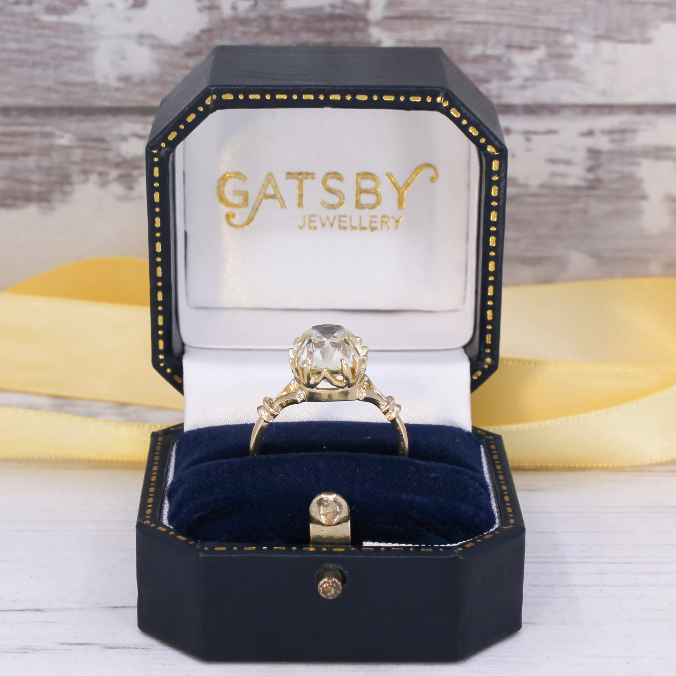 Antique 5.02 Carat Light Yellow Old Cut Diamond Solitaire Ring, circa 1900 - Image 8