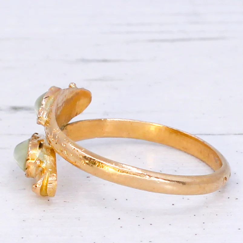 Antique Cat's Eye Chrysoberyl Double Snake Ring, circa 1900 - Image 4