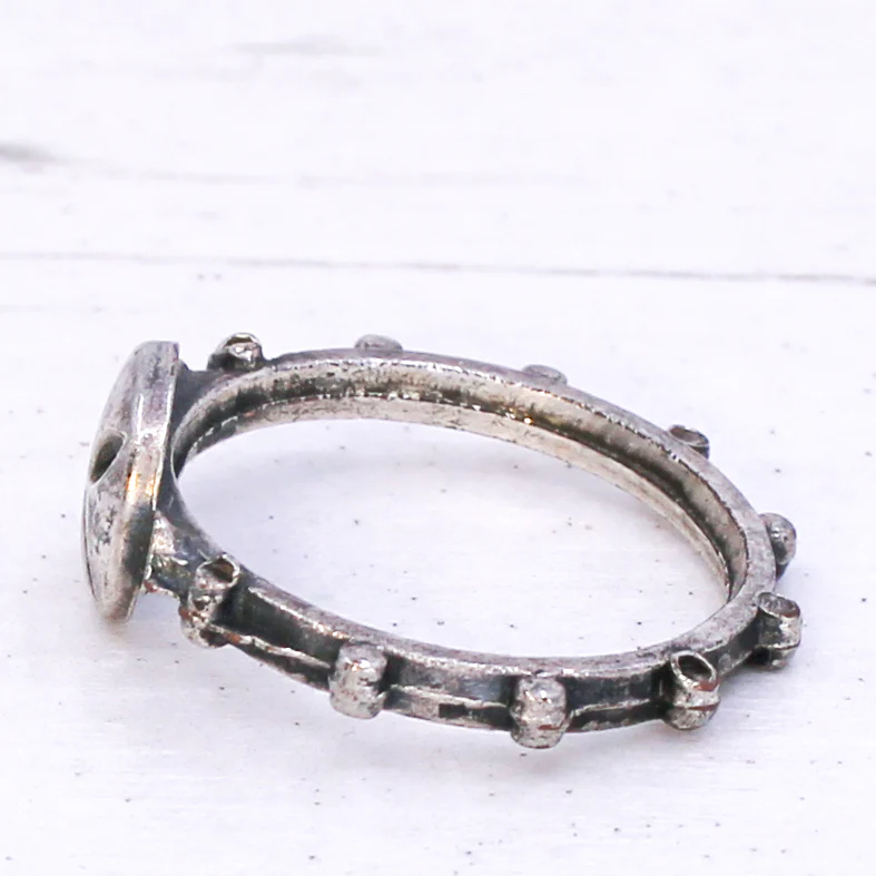 Antique Decade Rosary Ring, 18th Century, size K 1/2 - Image 4