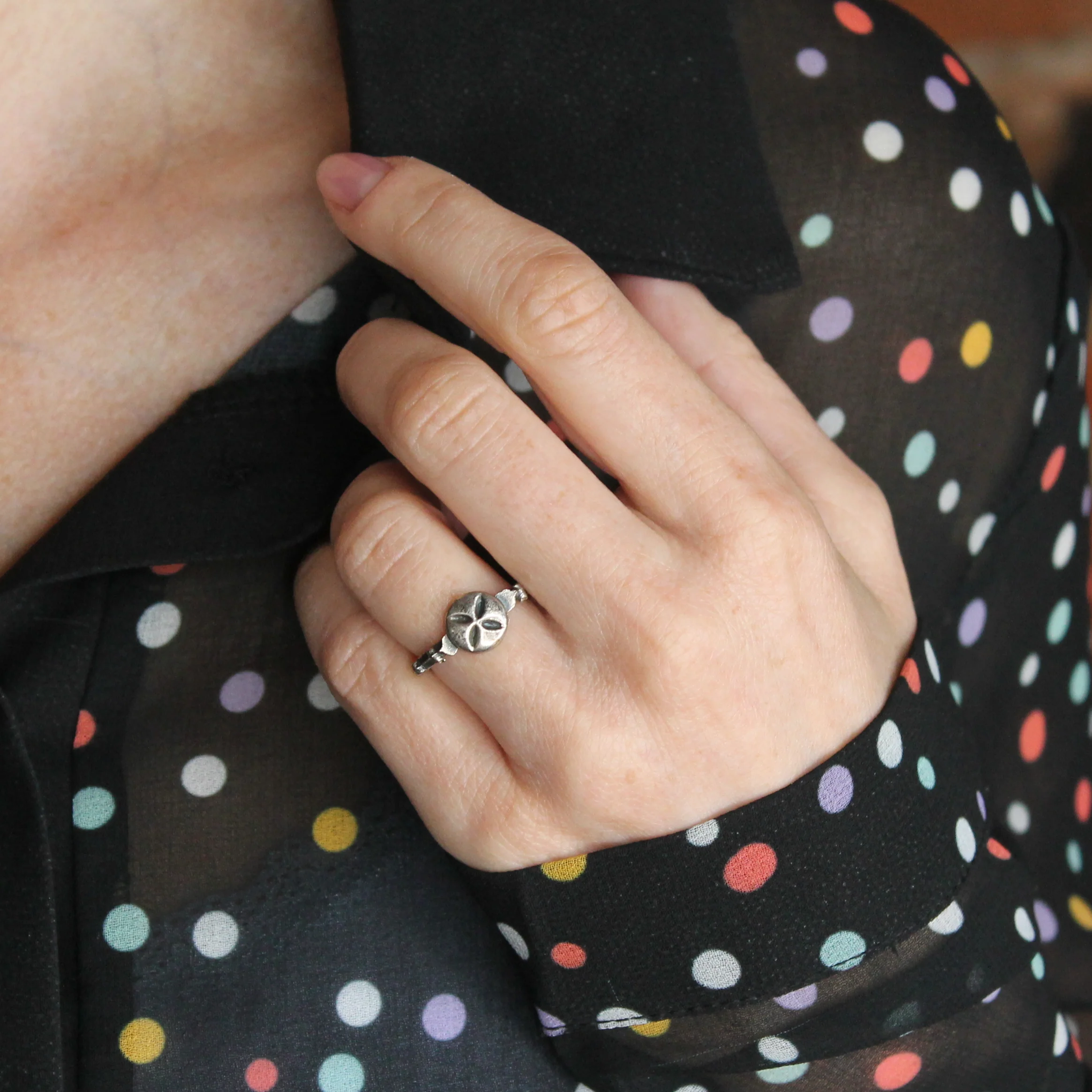 Antique Decade Rosary Ring, 18th Century, size K 1/2 - Image 8