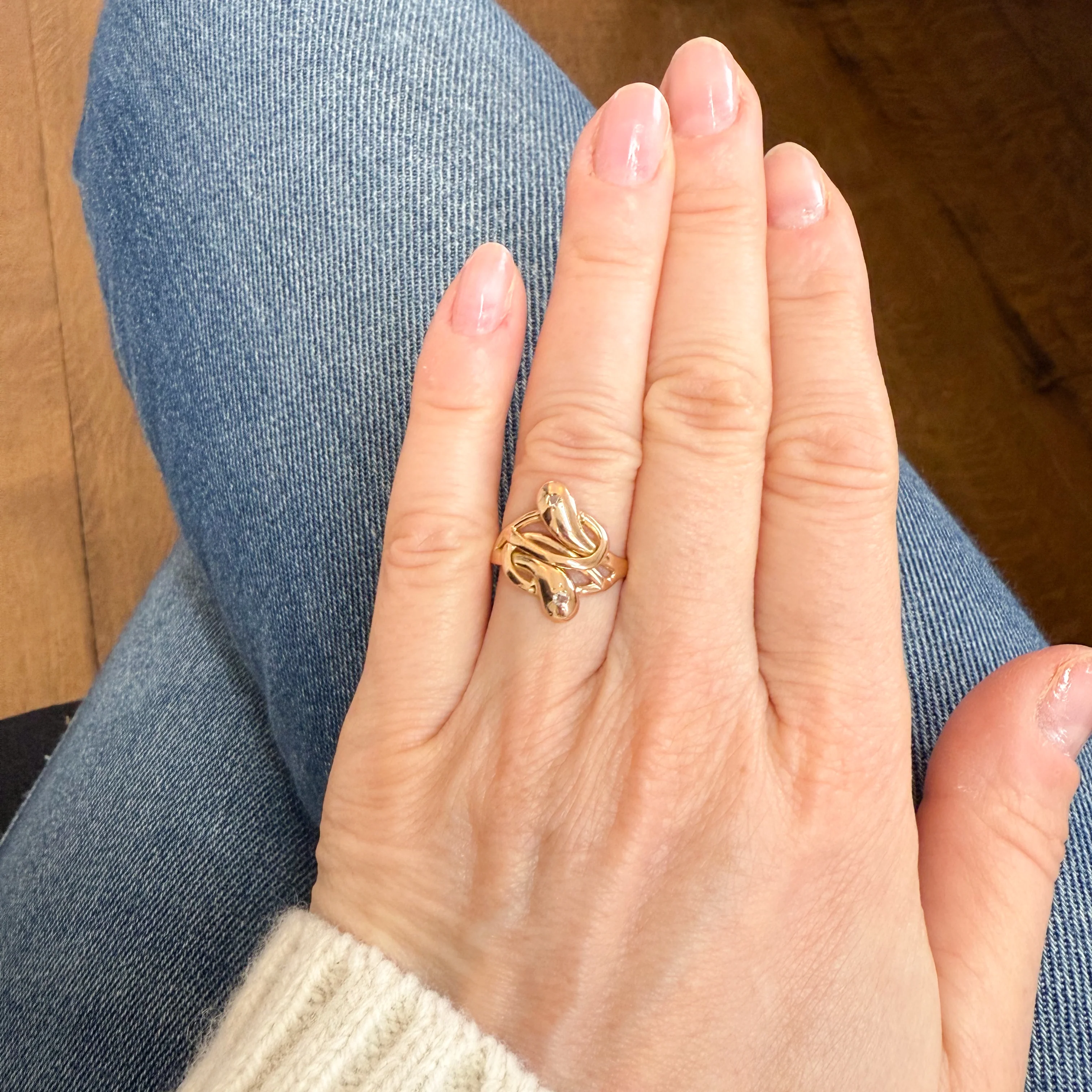 Antique Double Snake Ring, circa 1900 - Image 5