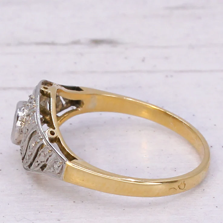 Art Deco 0.25 Carat Old Cut Diamond Swirl Ring, circa 1920 - Image 4