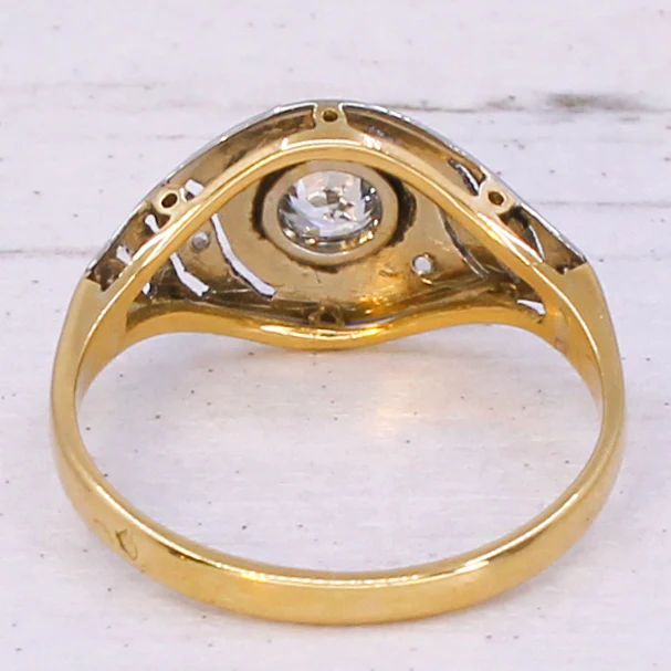 Art Deco 0.25 Carat Old Cut Diamond Swirl Ring, circa 1920 - Image 5