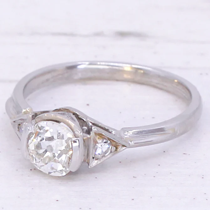 Art Deco 0.61 Carat Old Cut Diamond Engagement Ring, circa 1935