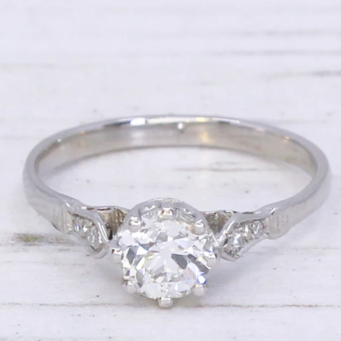 Art Deco 0.62 Carat Old Cut Diamond Engagement Ring, circa 1935 - Image 3