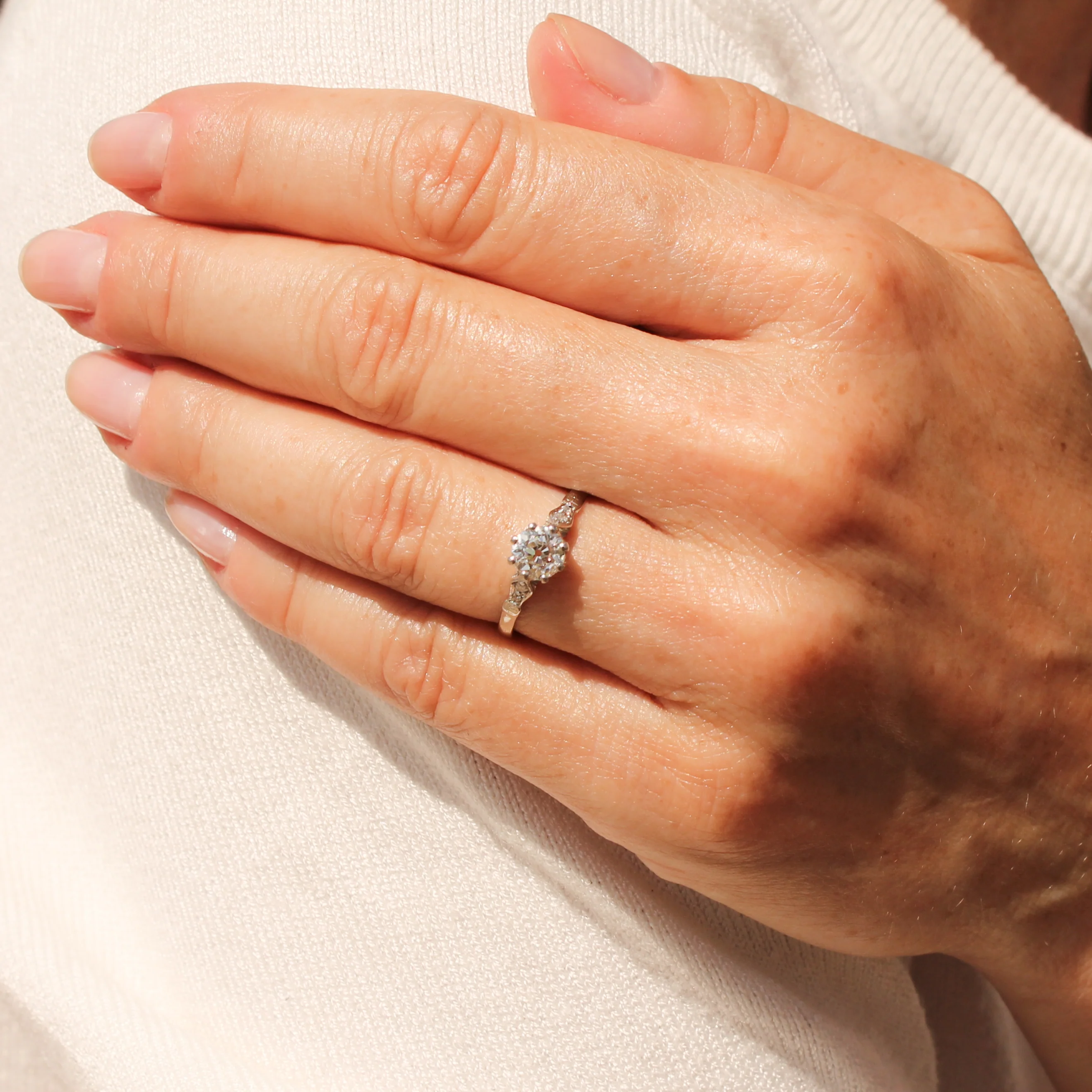 Art Deco 0.62 Carat Old Cut Diamond Engagement Ring, circa 1935 - Image 7