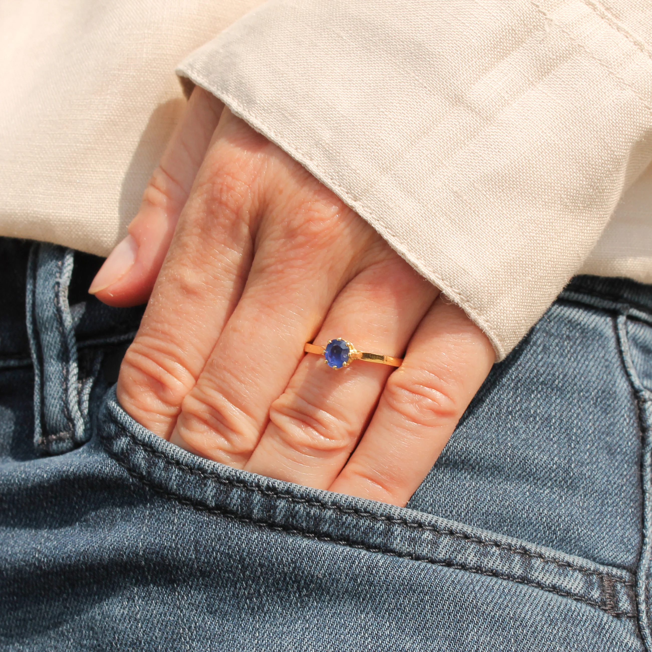 Art Deco 0.67 Carat Natural Burmese Sapphire Solitaire Ring, circa 1915 - Image 8