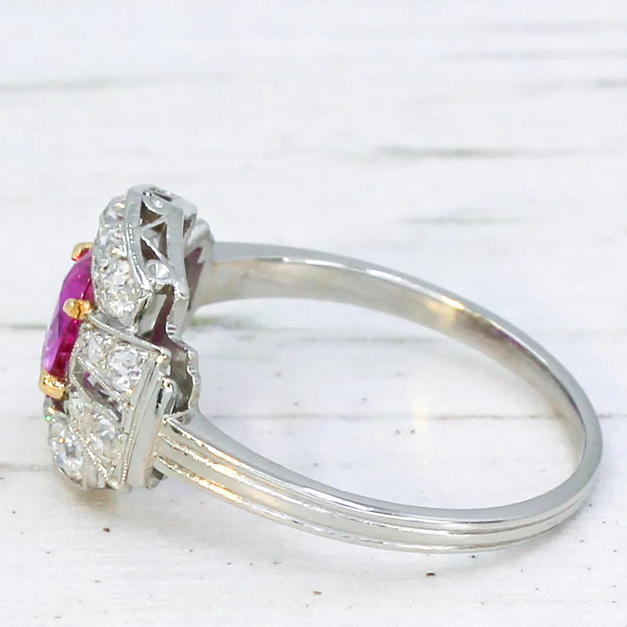 Art Deco 0.77 Carat Unheated Mogok Burmese Pink Sapphire Ring, circa 1920 - Image 4