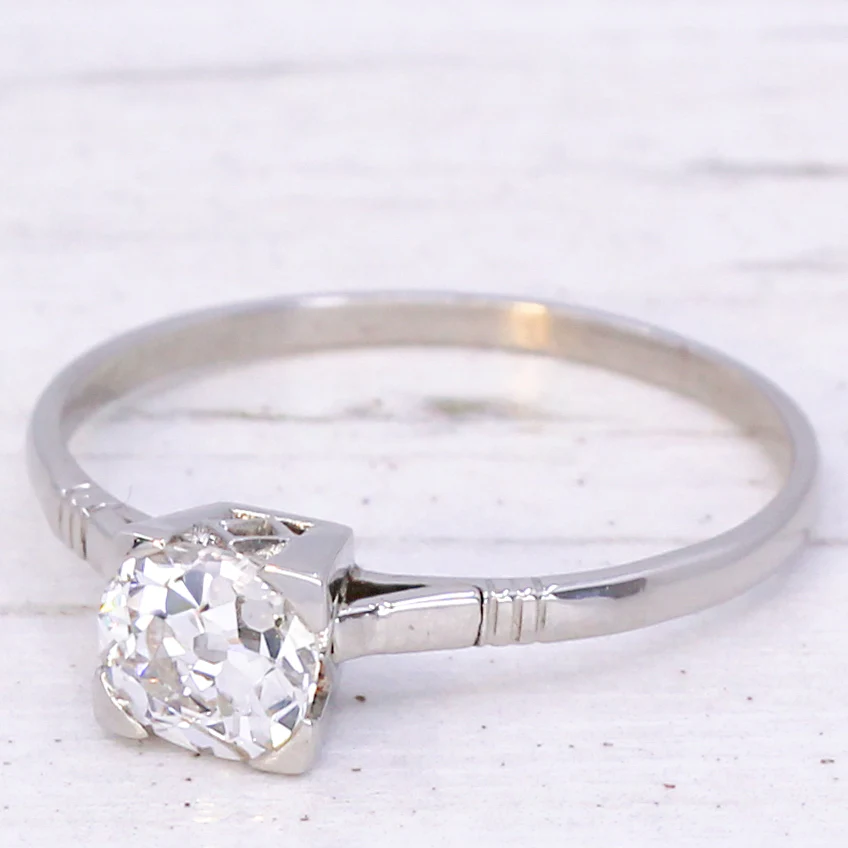 Art Deco 1.00 Carat Old Cut Diamond Engagement Ring, circa 1925