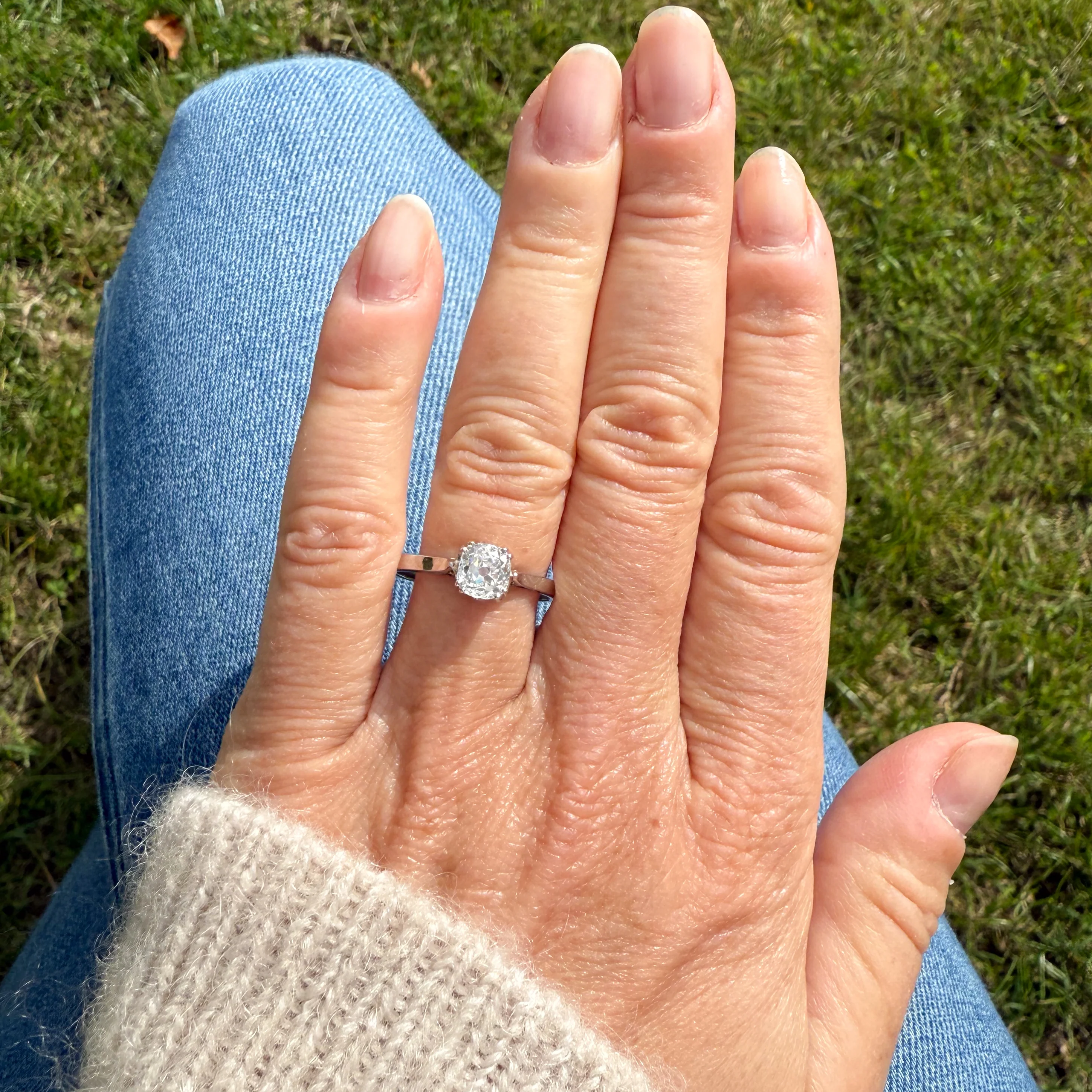 Art Deco 1.00 Carat Old Cut Diamond Engagement Ring, circa 1935 - Image 6