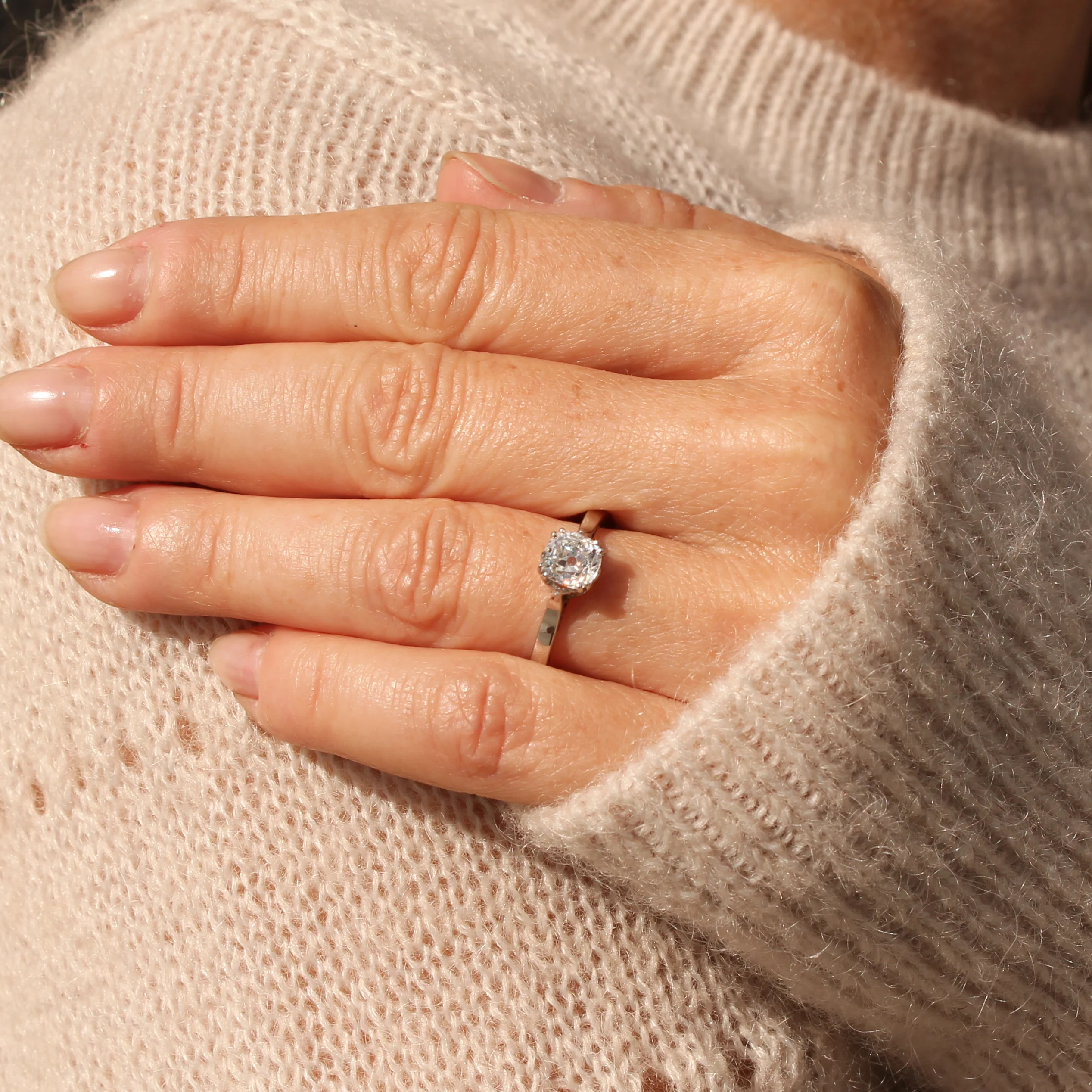 Art Deco 1.00 Carat Old Cut Diamond Engagement Ring, circa 1935 - Image 7