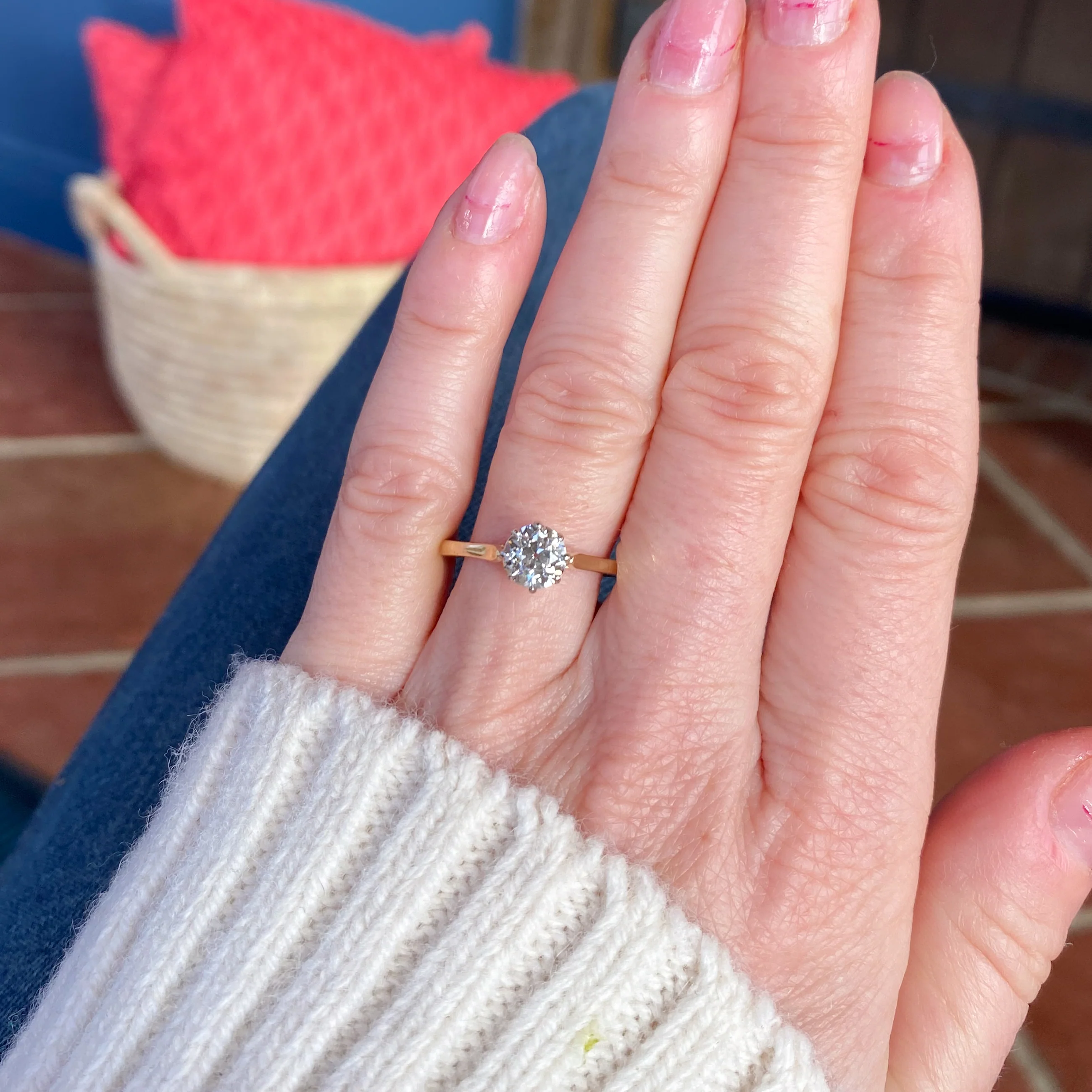 Art Deco 1.01 Carat Old Cut Diamond Engagement Ring, circa 1930 - Image 6