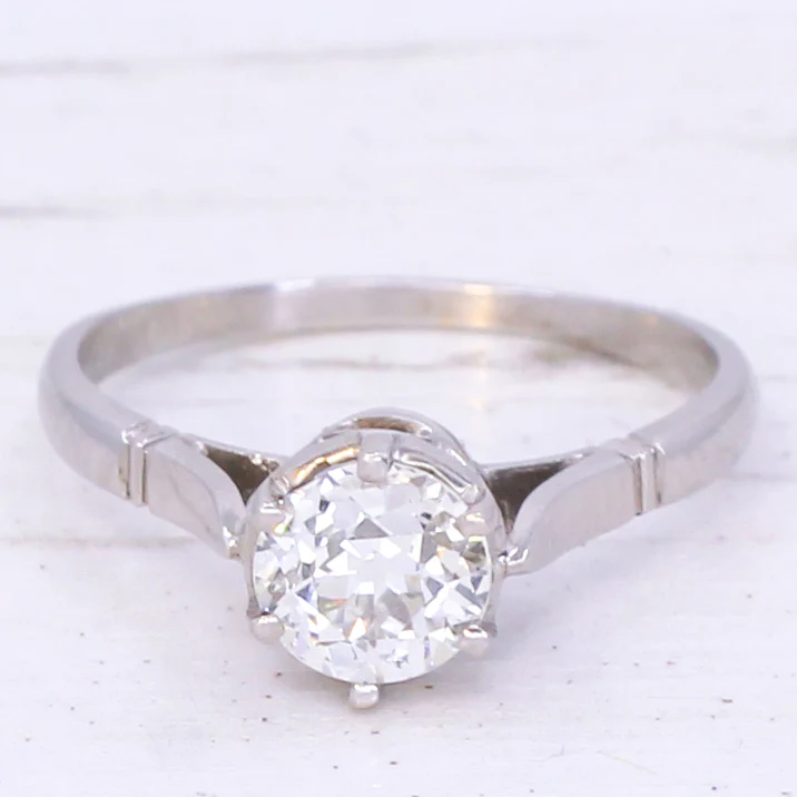 Art Deco 1.01 Carat Old Cut Diamond Engagement Ring, French, circa 1935 - Image 3