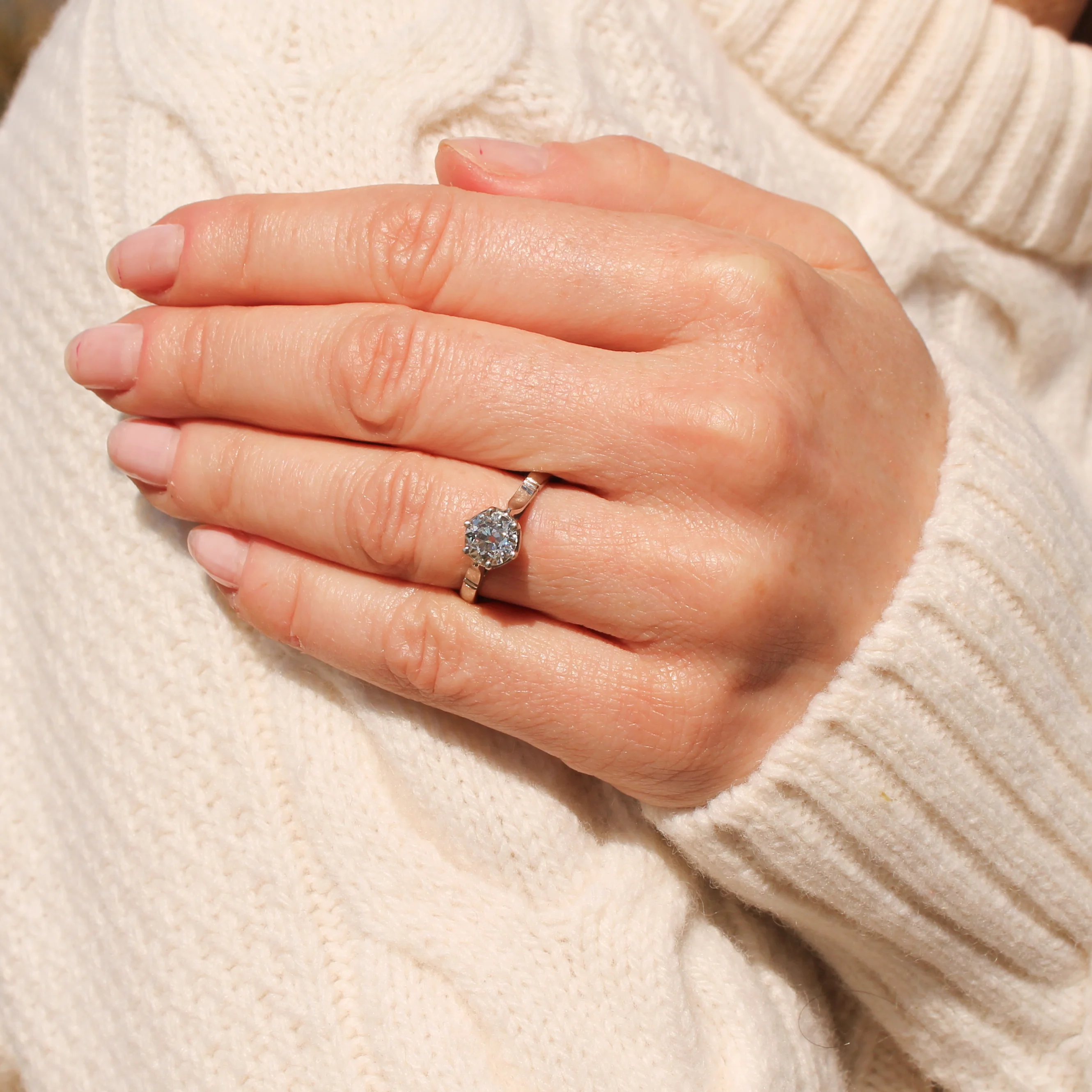 Art Deco 1.01 Carat Old Cut Diamond Engagement Ring, French, circa 1935 - Image 8