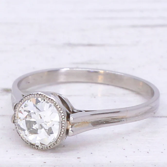 Art Deco 1.02 Carat Old Cut Diamond Engagement Ring, circa 1930