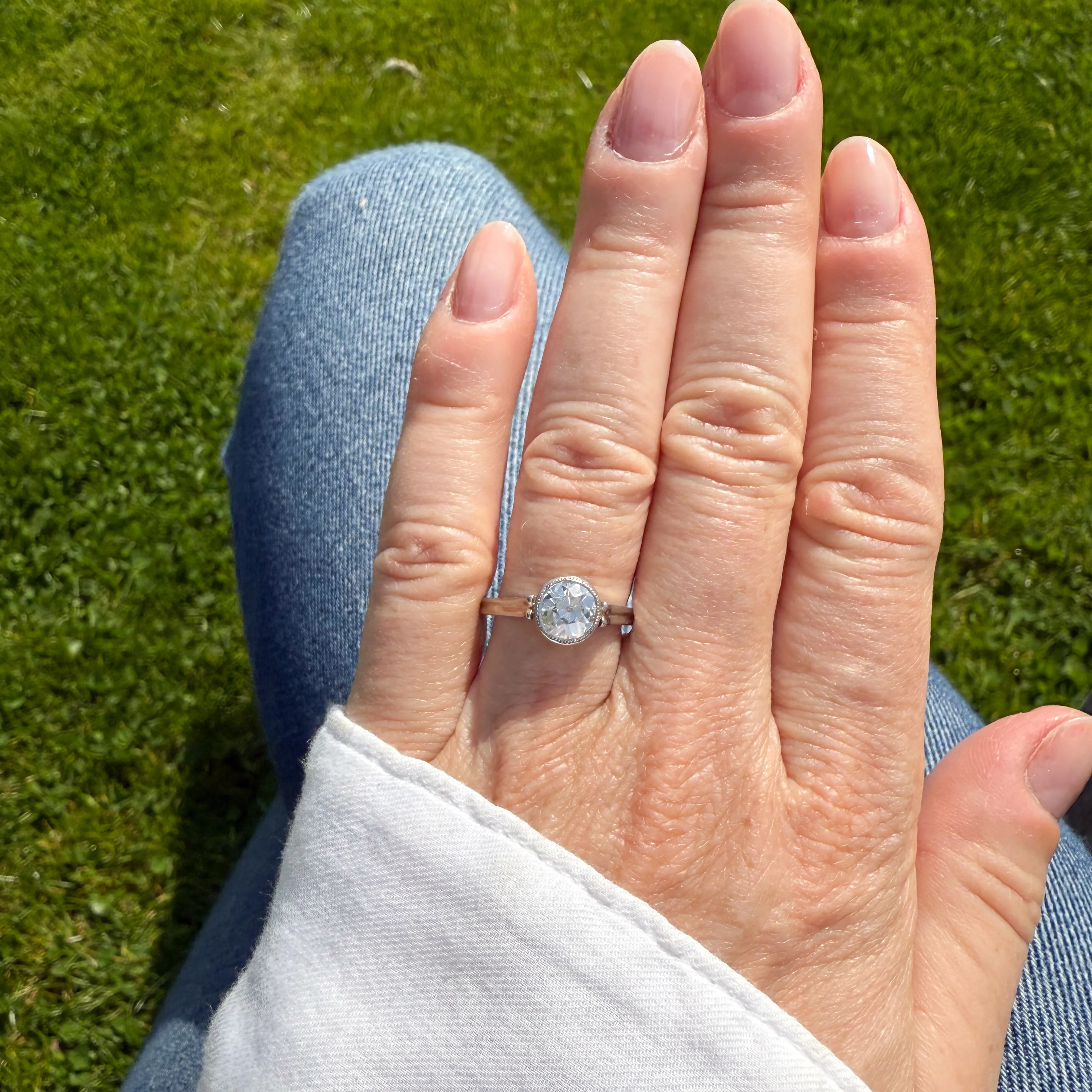 Art Deco 1.02 Carat Old Cut Diamond Engagement Ring, circa 1930 - Image 6