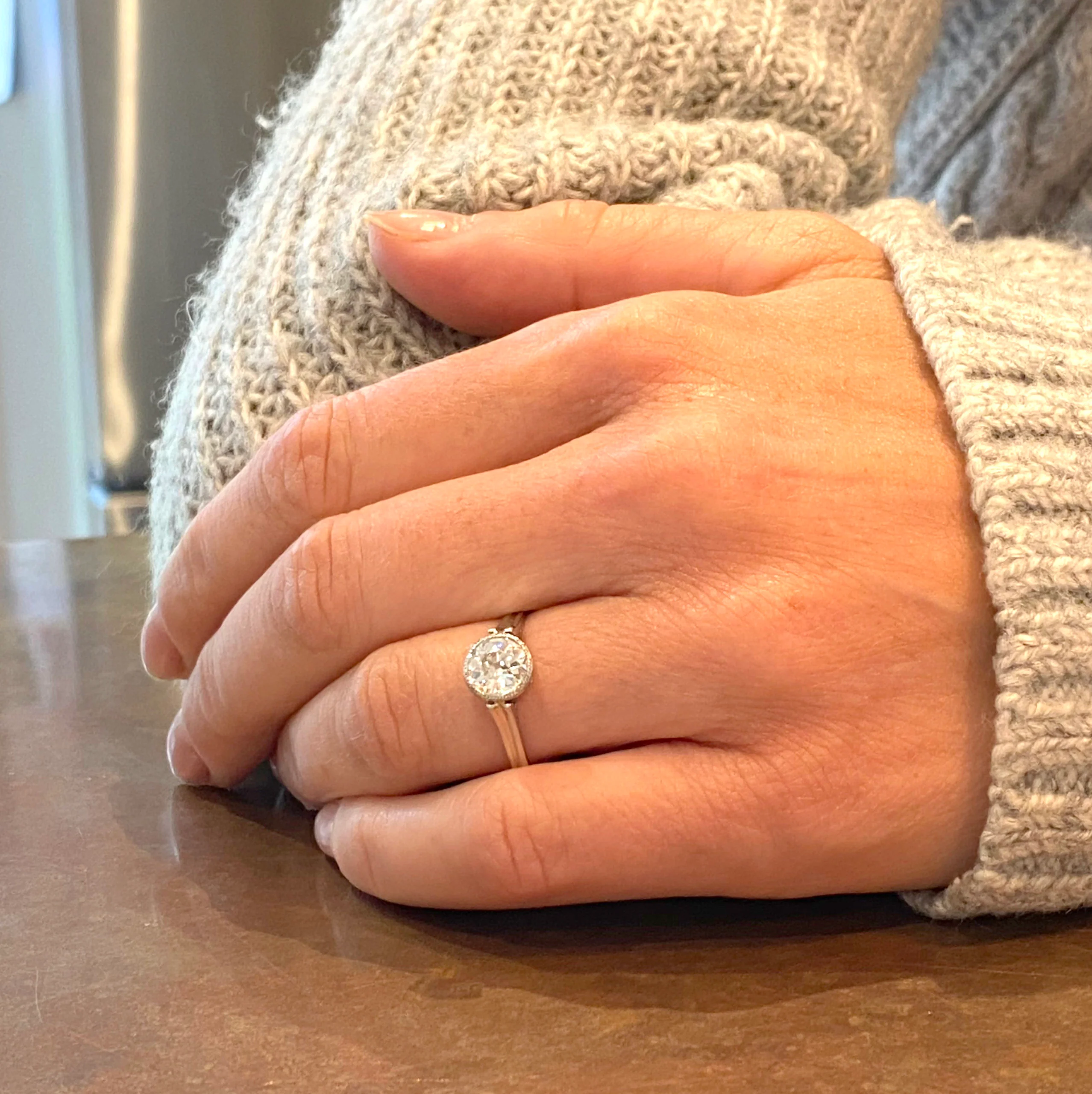 Art Deco 1.02 Carat Old Cut Diamond Engagement Ring, circa 1930 - Image 7