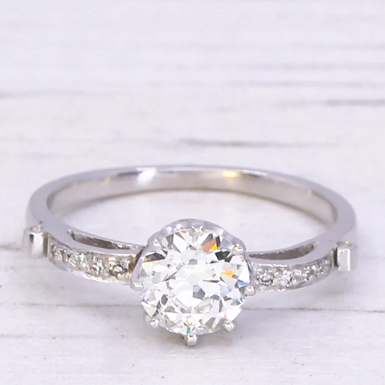 Art Deco 1.02 Carat Old European Cut Diamond Engagement Ring, circa 1930 - Image 3