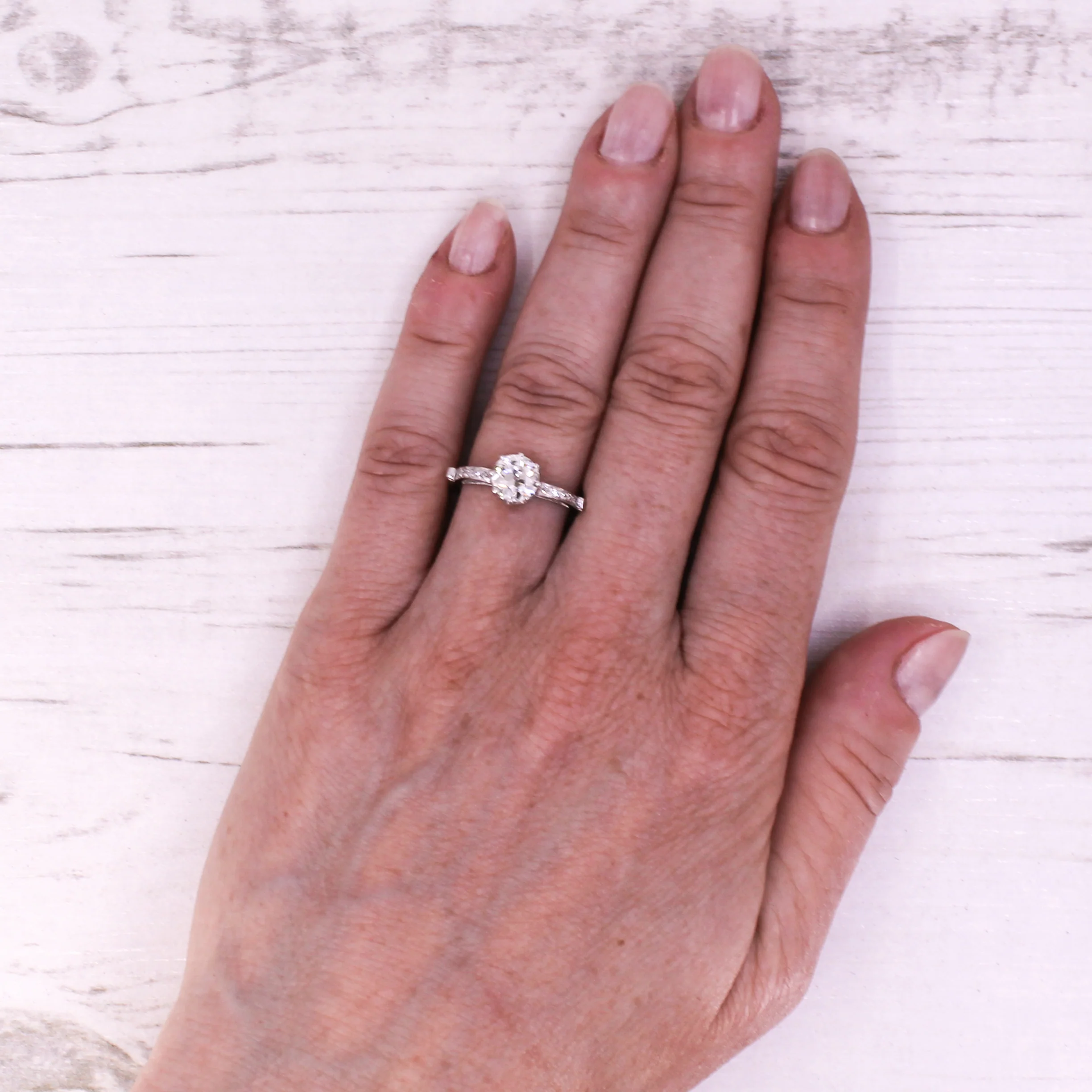 Art Deco 1.02 Carat Old European Cut Diamond Engagement Ring, circa 1930 - Image 7