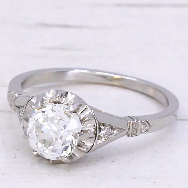 Art Deco 1.03 Carat Old Cut Diamond Engagement Ring, circa 1920
