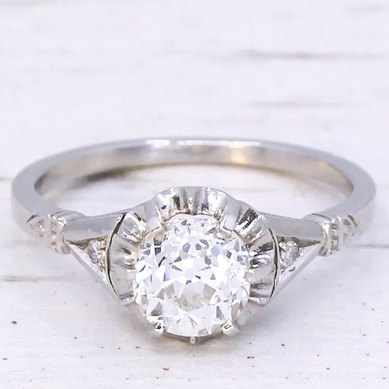 Art Deco 1.03 Carat Old Cut Diamond Engagement Ring, circa 1920 - Image 3