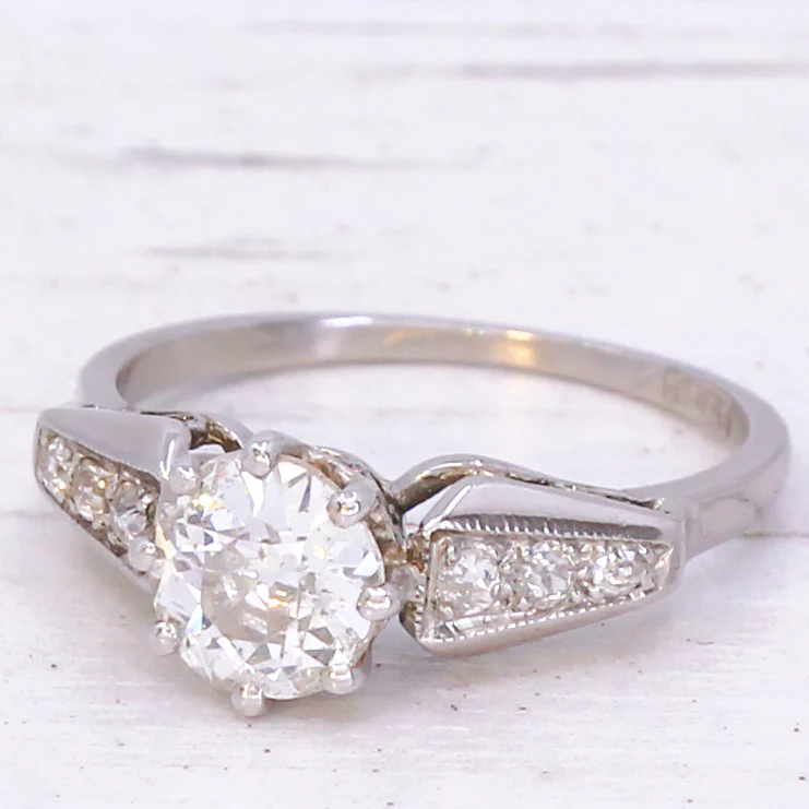 Art Deco 1.03 Carat Old Cut Diamond Engagement Ring, circa 1930