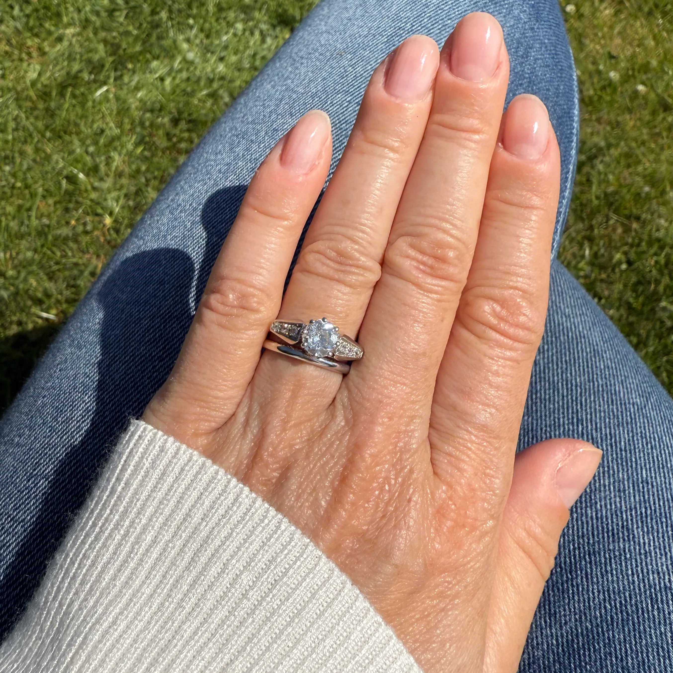 Art Deco 1.03 Carat Old Cut Diamond Engagement Ring, circa 1930 - Image 6