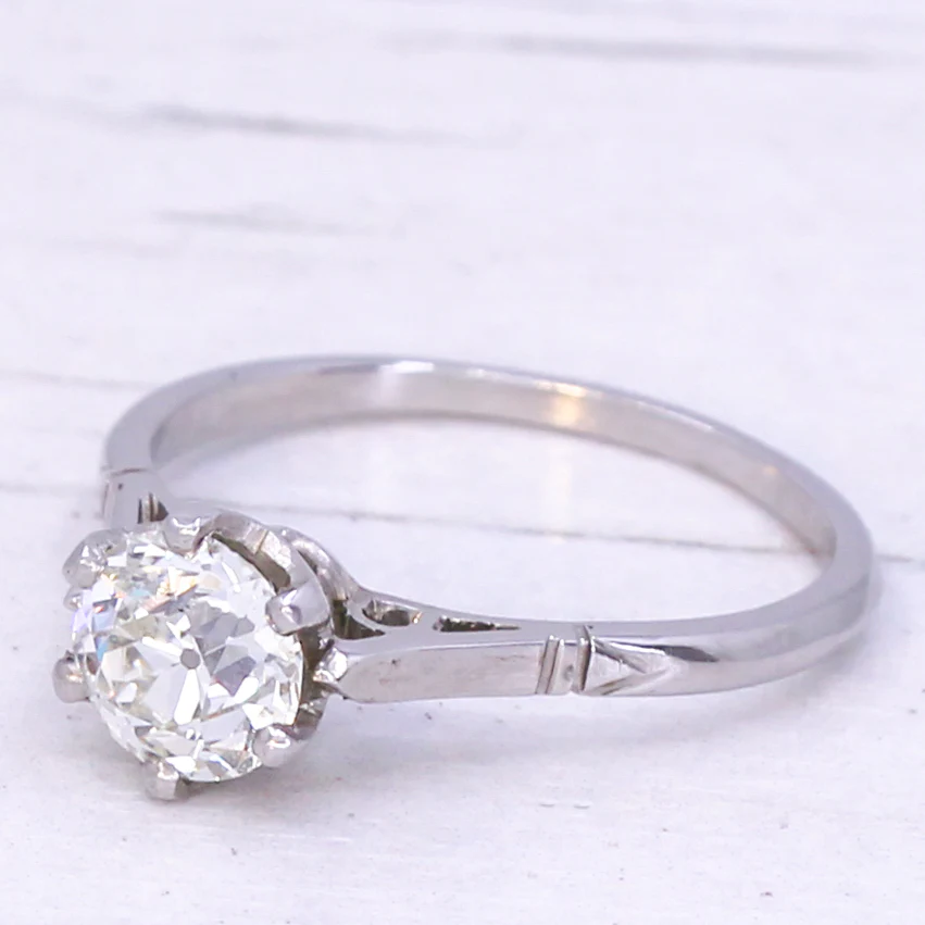 Art Deco 1.10 Carat Old Cut Diamond Engagement Ring, circa 1935