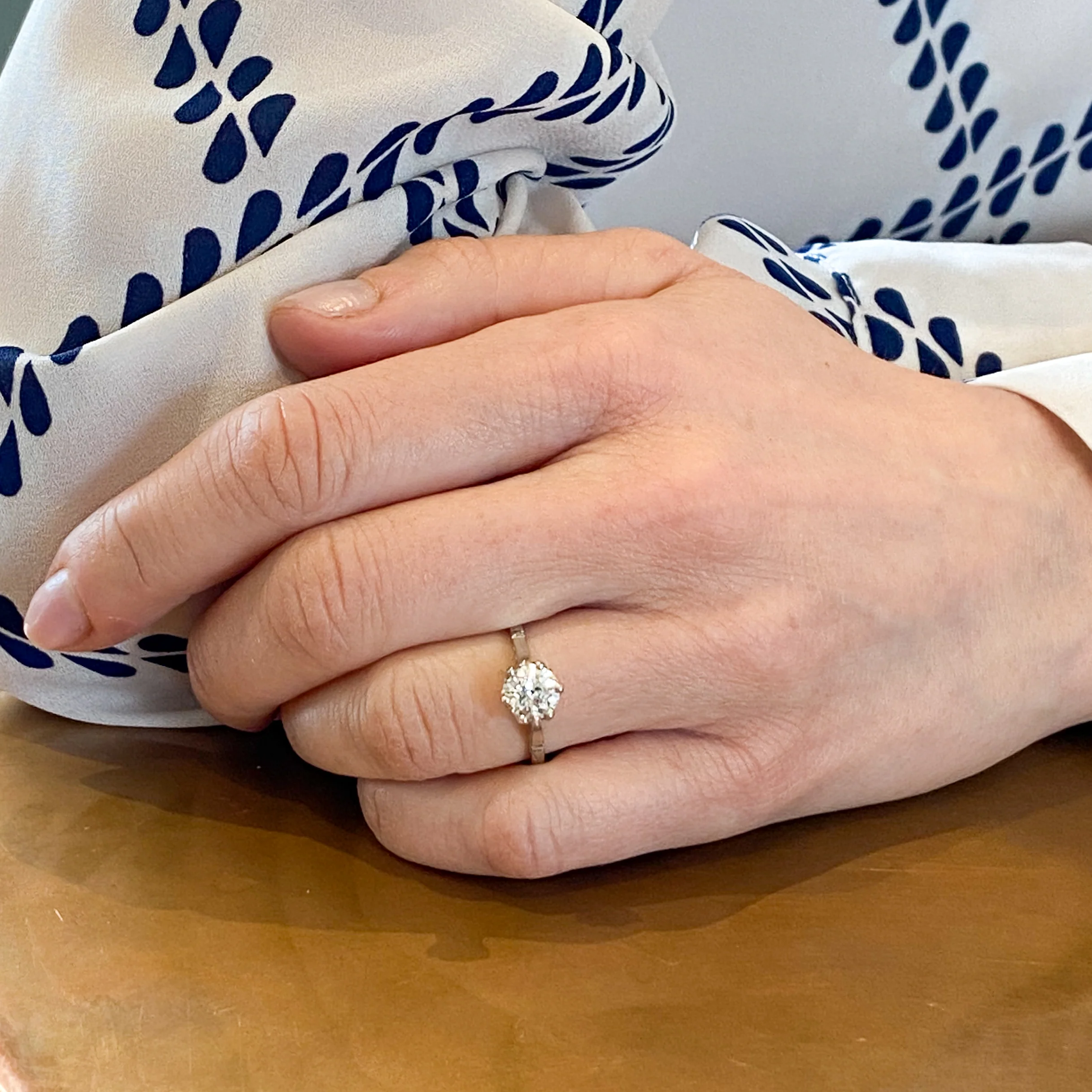 Art Deco 1.10 Carat Old Cut Diamond Engagement Ring, circa 1935 - Image 7