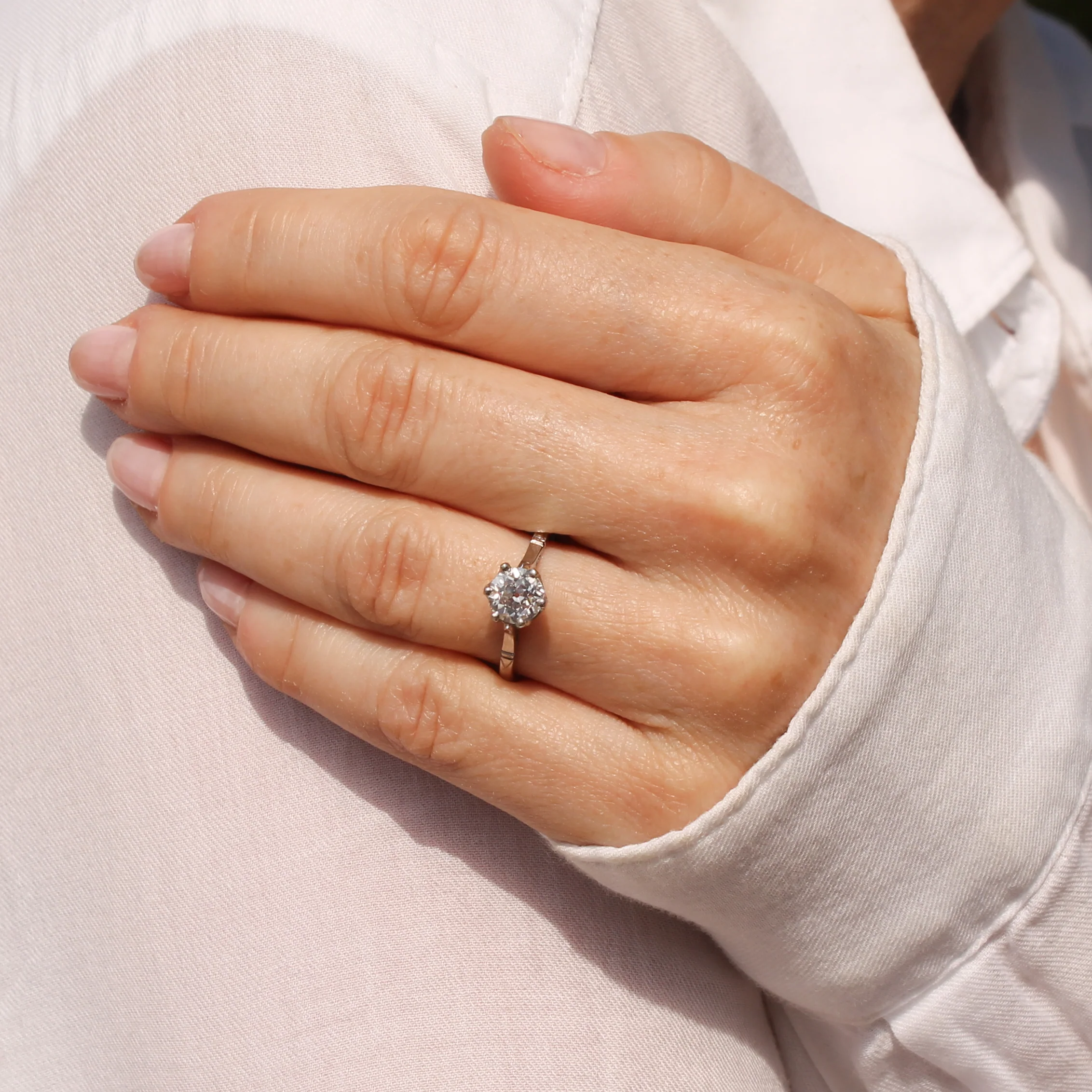 Art Deco 1.10 Carat Old Cut Diamond Engagement Ring, circa 1935 - Image 8