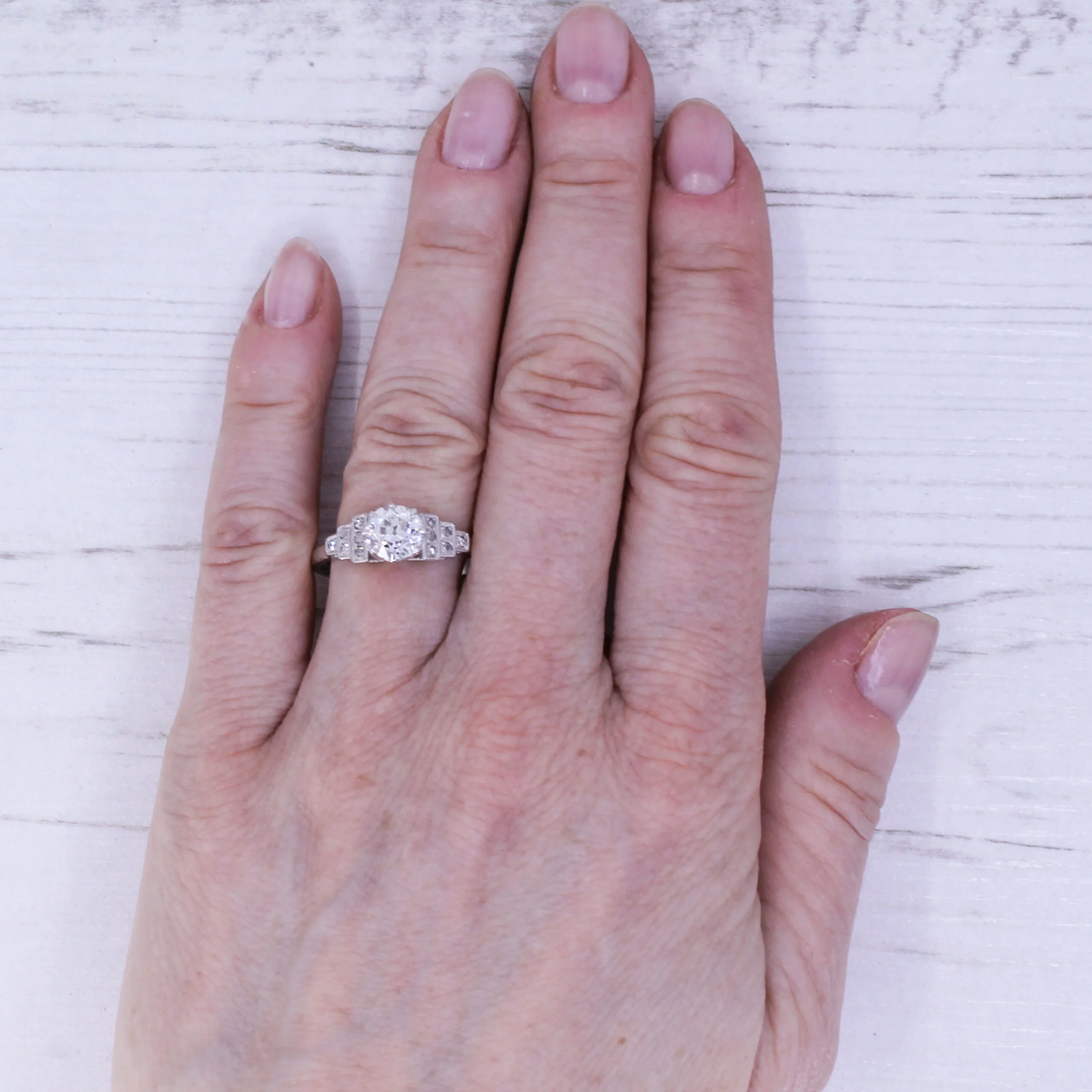 Art Deco 1.13 Carat Old Cut Diamond Engagement Ring, circa 1930 - Image 6