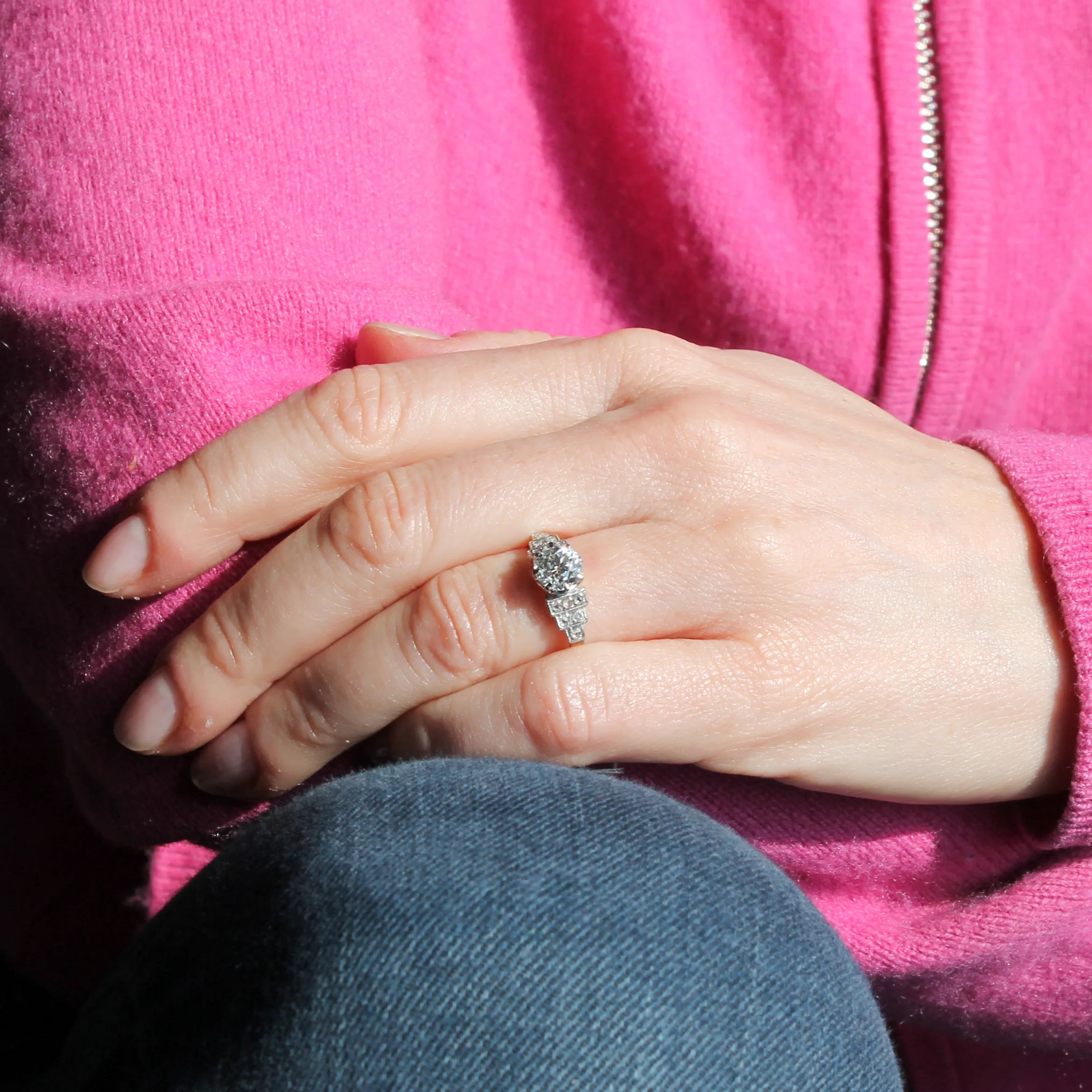 Art Deco 1.13 Carat Old Cut Diamond Engagement Ring, circa 1930 - Image 7