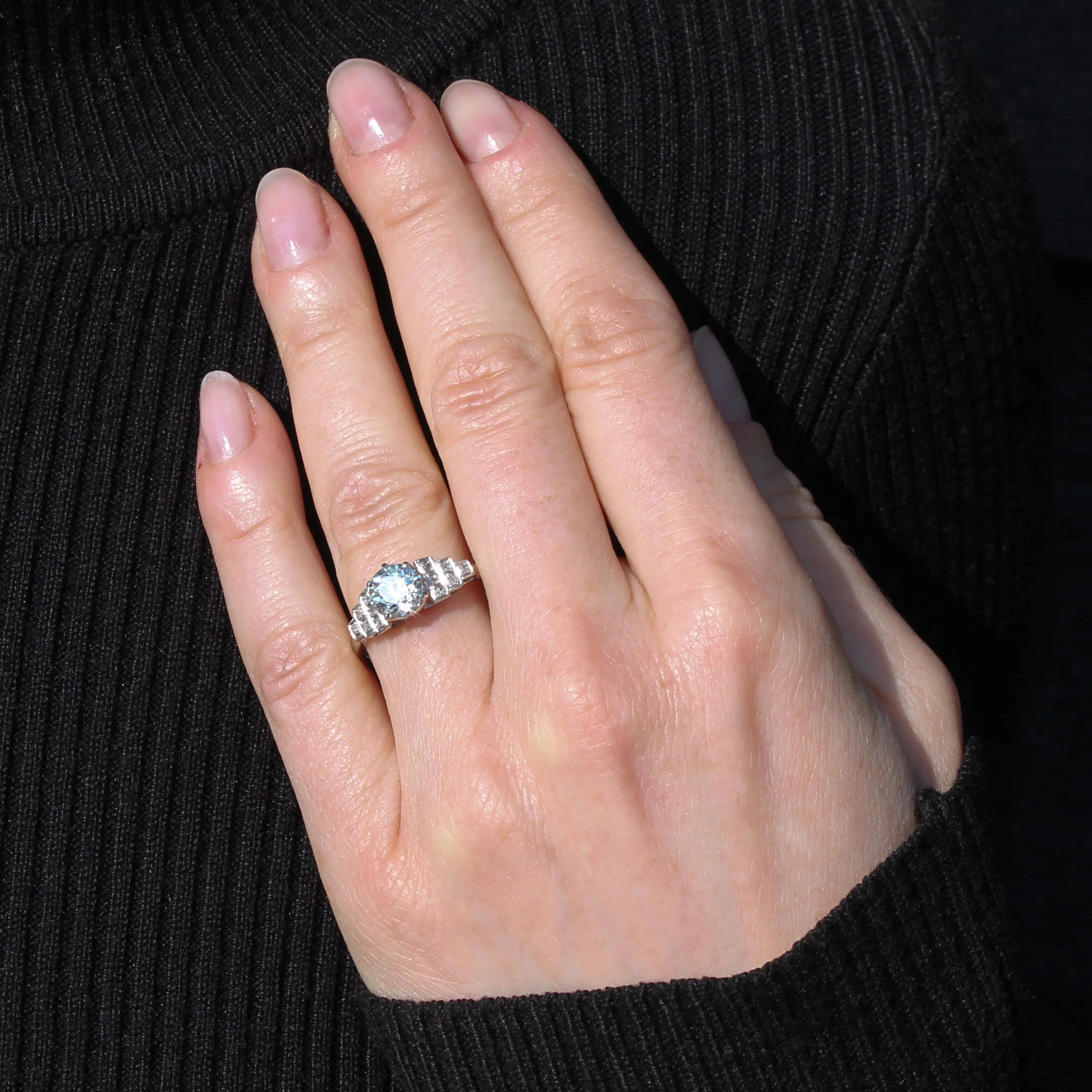Art Deco 1.13 Carat Old Cut Diamond Engagement Ring, circa 1930 - Image 8