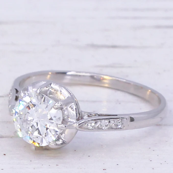 Art Deco 1.20 Carat Old Cut Diamond Engagement Ring, circa 1935