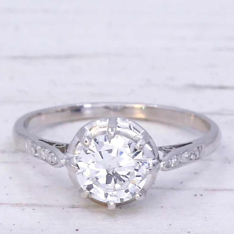 Art Deco 1.20 Carat Old Cut Diamond Engagement Ring, circa 1935 - Image 3