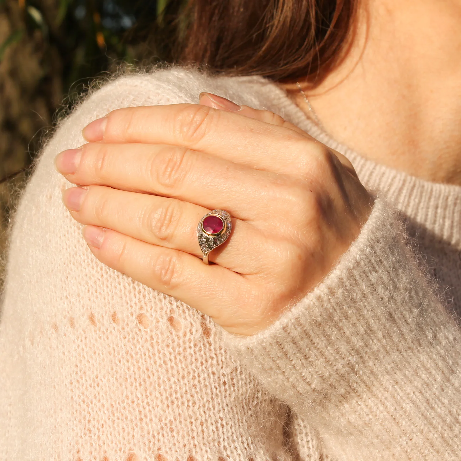 Art Deco 1.24 Carat Mogok Burmese Ruby & Diamond Ring, circa 1925 - Image 8