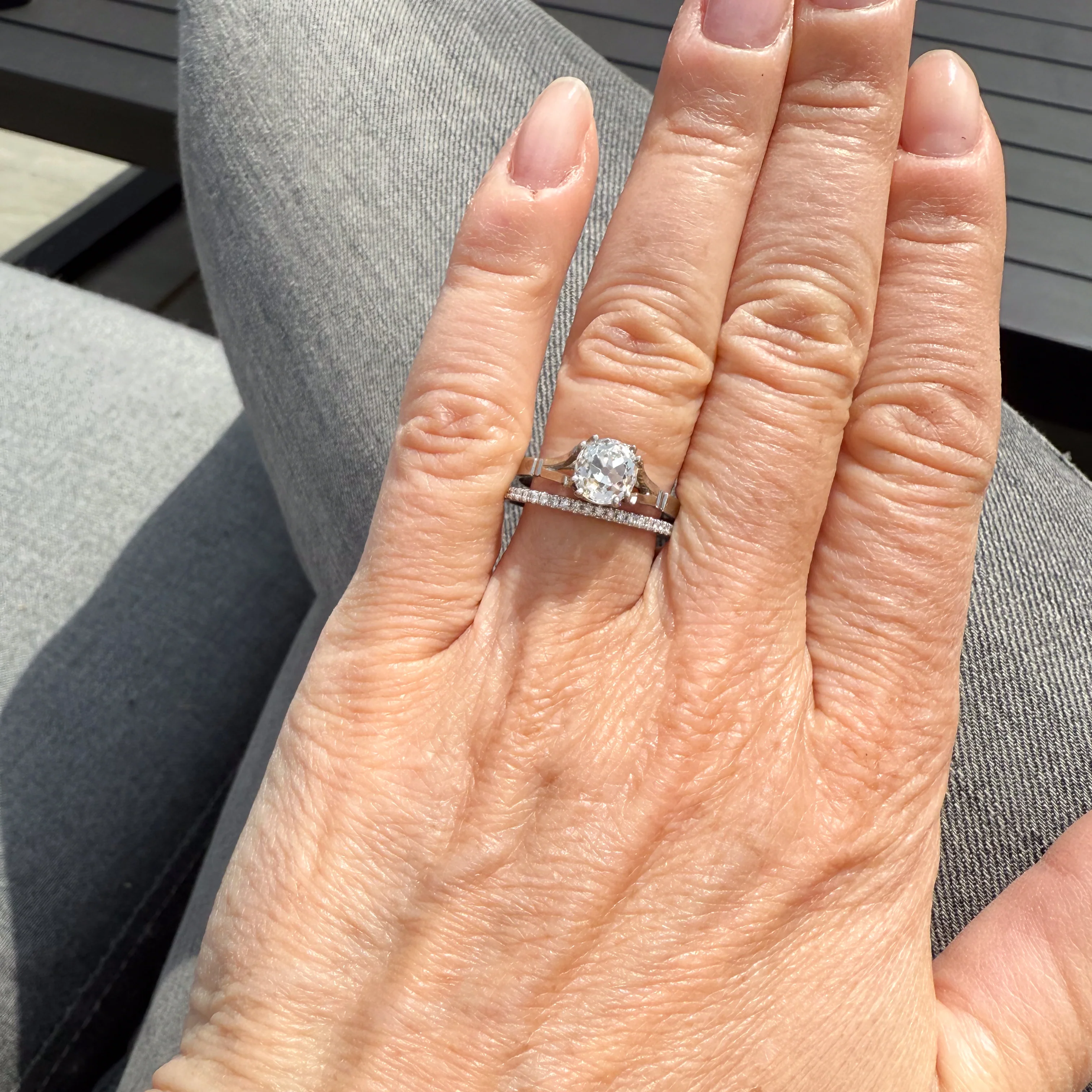 Art Deco 1.30 Carat Old Cut Diamond Engagement Ring, circa 1930 - Image 6