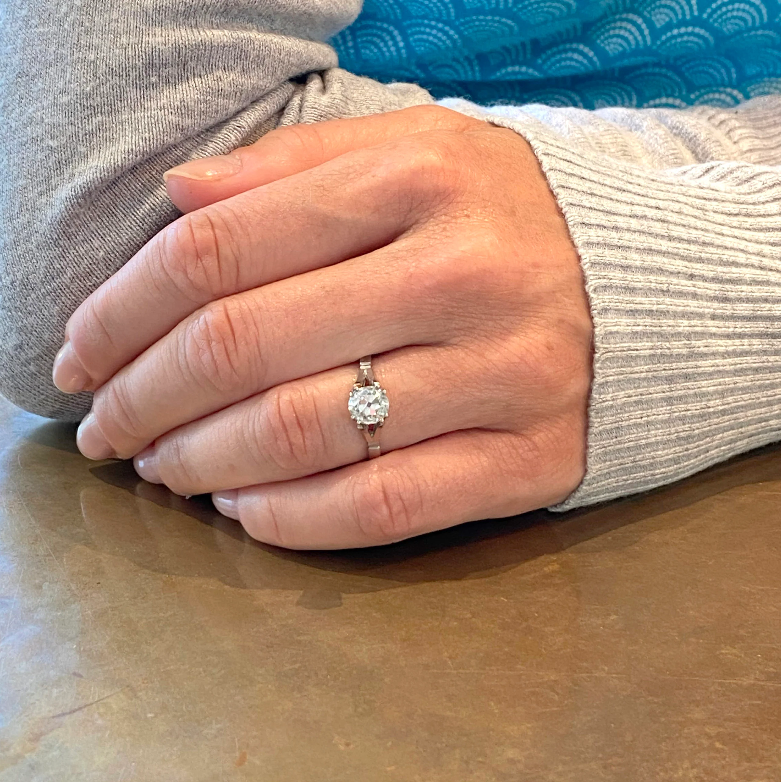 Art Deco 1.30 Carat Old Cut Diamond Engagement Ring, circa 1930 - Image 7