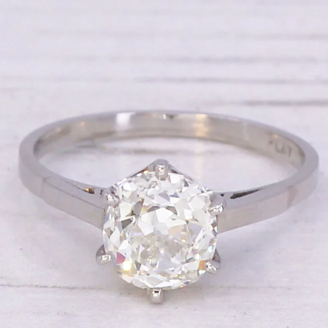 Art Deco 1.37 Carat Old Cut Diamond Engagement Ring, circa 1925 - Image 3