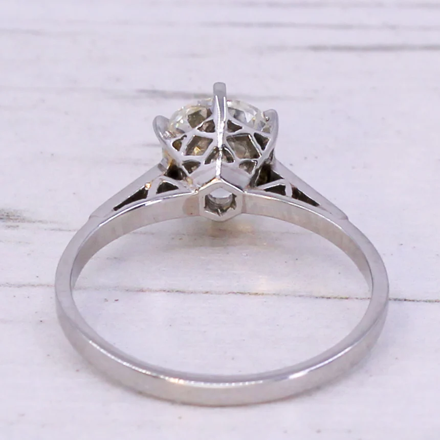 Art Deco 1.37 Carat Old Cut Diamond Engagement Ring, circa 1925 - Image 5
