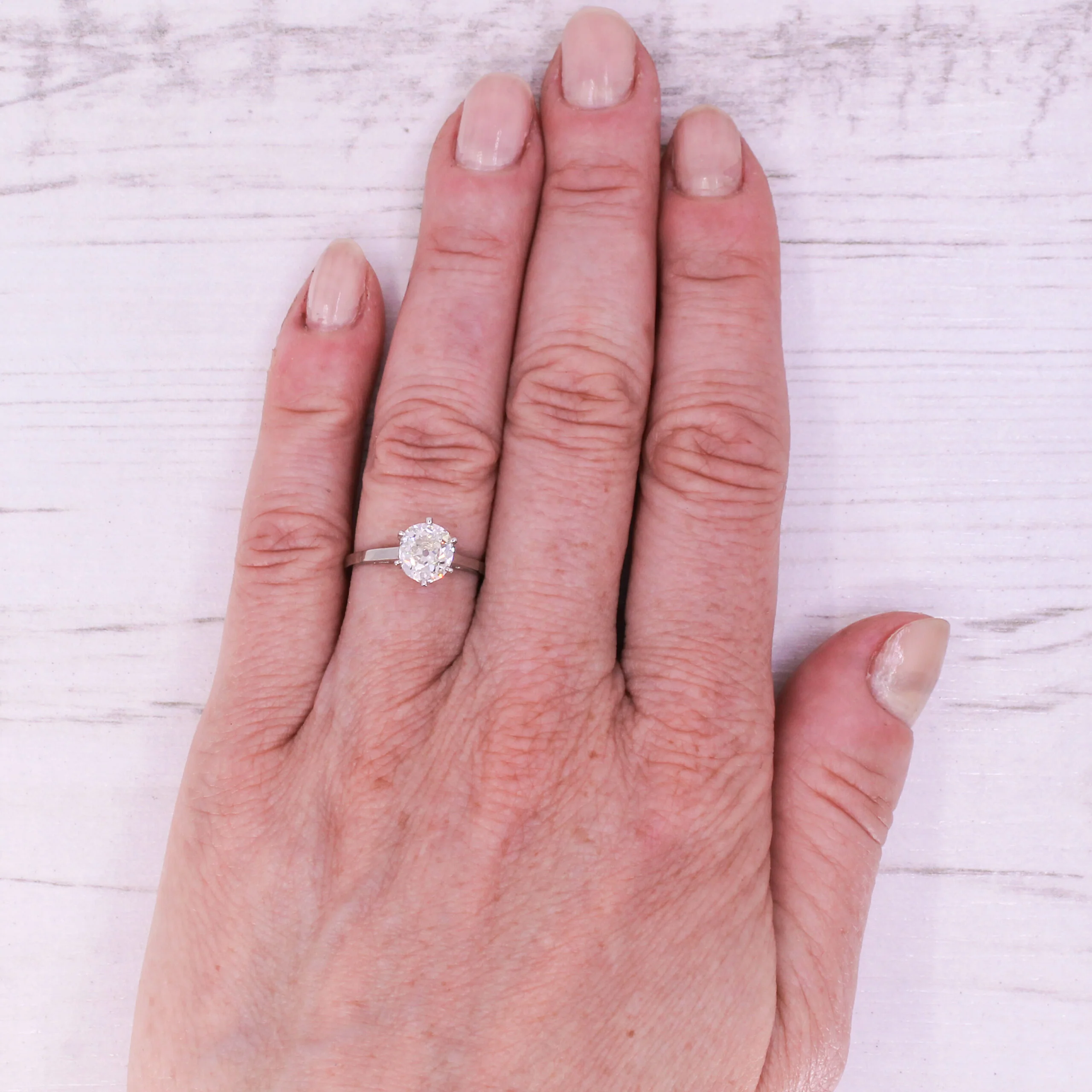 Art Deco 1.37 Carat Old Cut Diamond Engagement Ring, circa 1925 - Image 7