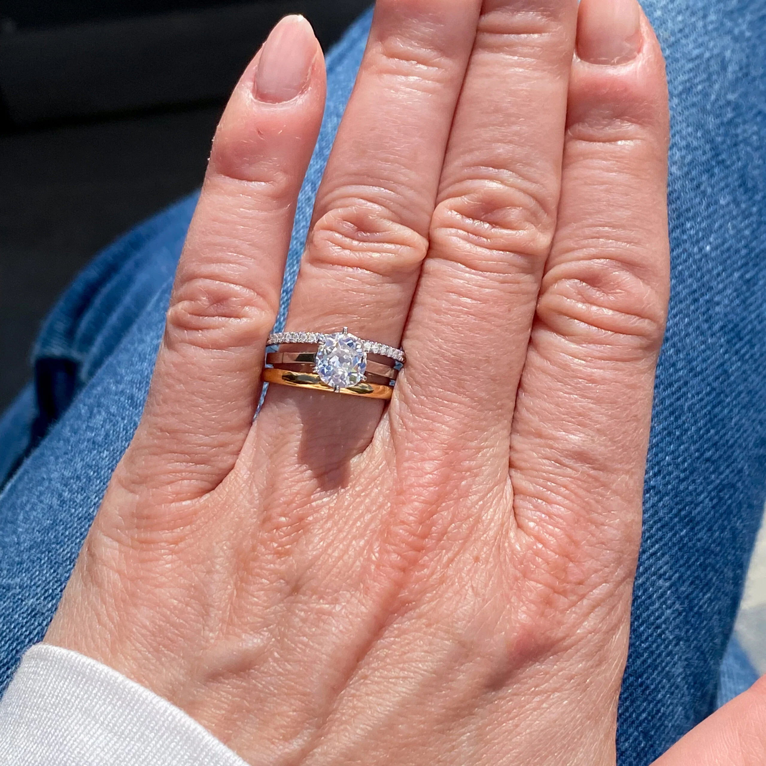 Art Deco 1.37 Carat Old Cut Diamond Engagement Ring, circa 1925 - Image 9