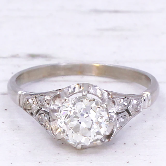 Art Deco 1.45 Carat Old Cut Diamond Engagement Ring, circa 1940 - Image 3