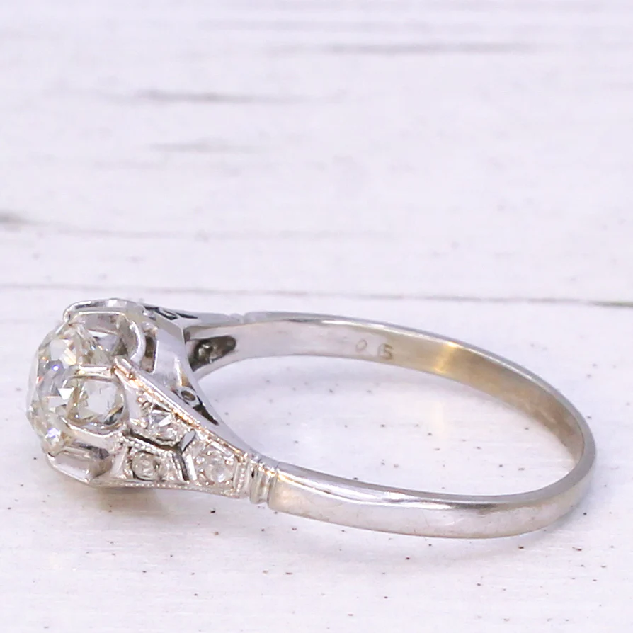 Art Deco 1.45 Carat Old Cut Diamond Engagement Ring, circa 1940 - Image 4