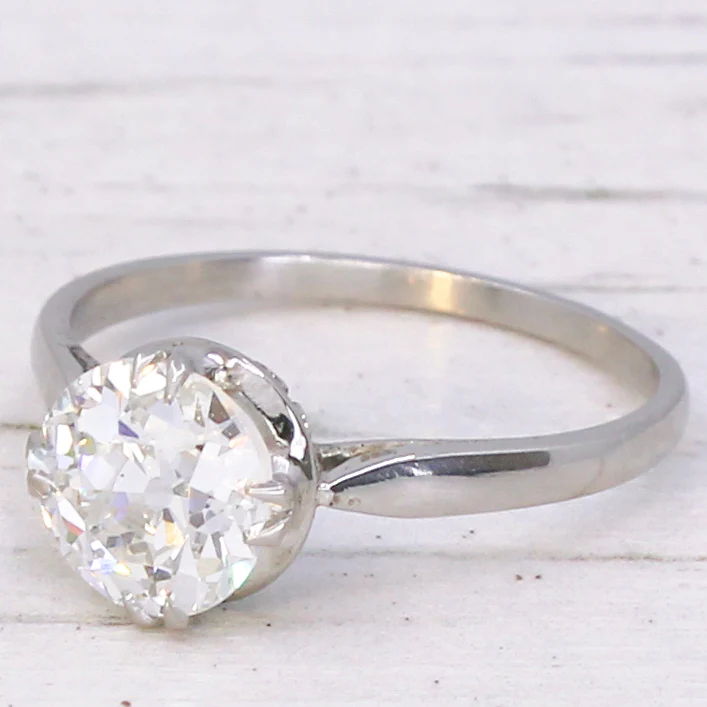 Art Deco 1.51 Carat Old Cut Diamond Engagement Ring, circa 1920