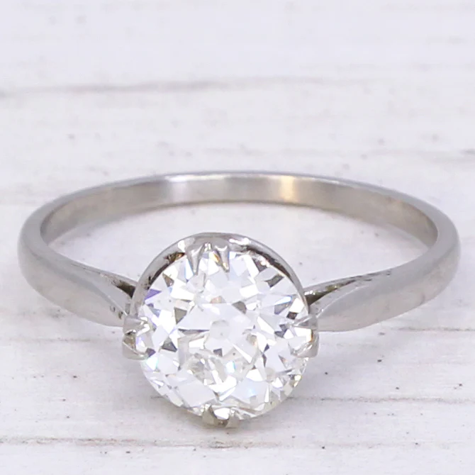 Art Deco 1.51 Carat Old Cut Diamond Engagement Ring, circa 1920 - Image 3