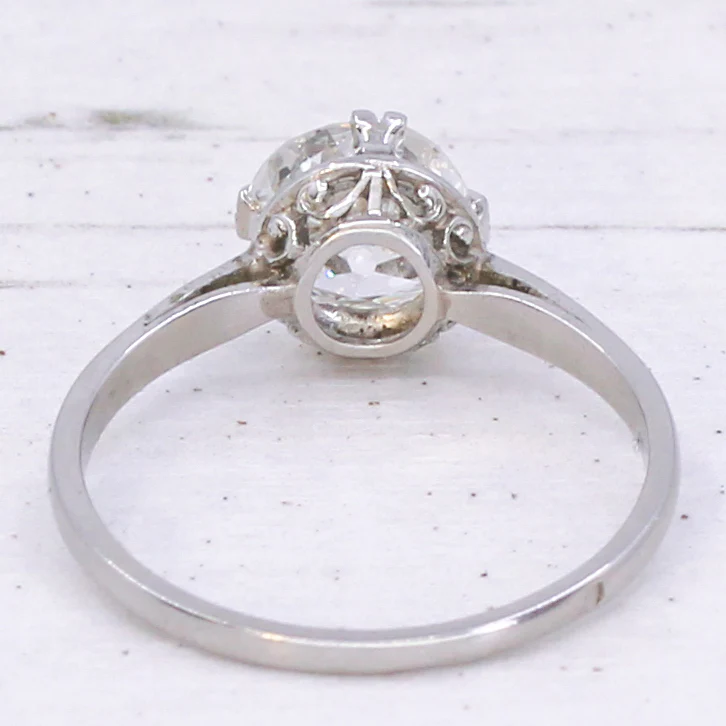Art Deco 1.51 Carat Old Cut Diamond Engagement Ring, circa 1920 - Image 5